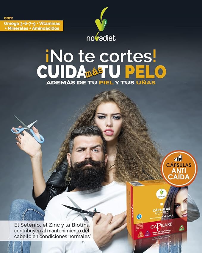 NOVADIET CAPILARE Ayuda a la Caída del Cabello y Uñas 120 Cápsulas  Formato Ahorro