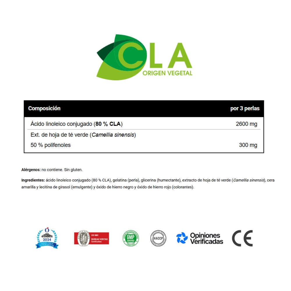 VITOBEST CLA + Green Tea 90 perlas | Apoyo natural para el control de peso y la salud cardiovascular