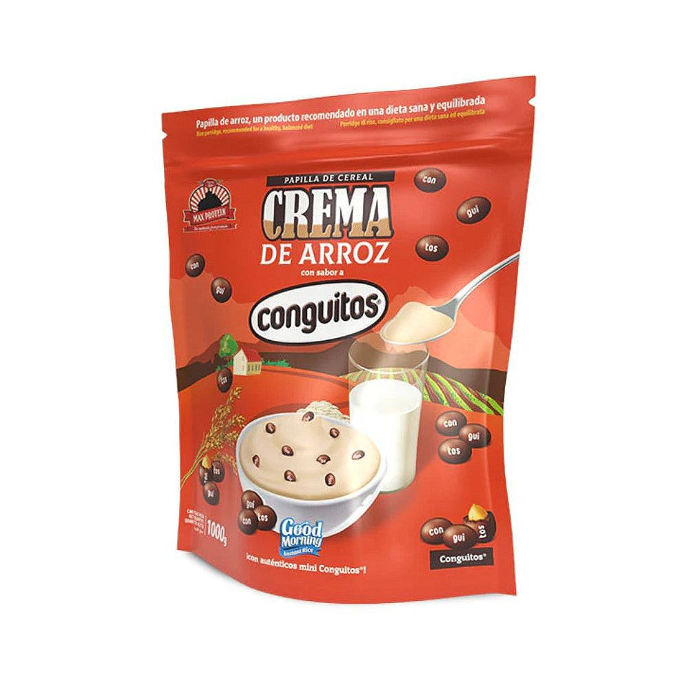 Max Protein Crema de Arroz 1kg | Deliciosa y nutritiva en sabores Lacasitos, Conguitos y Minidona