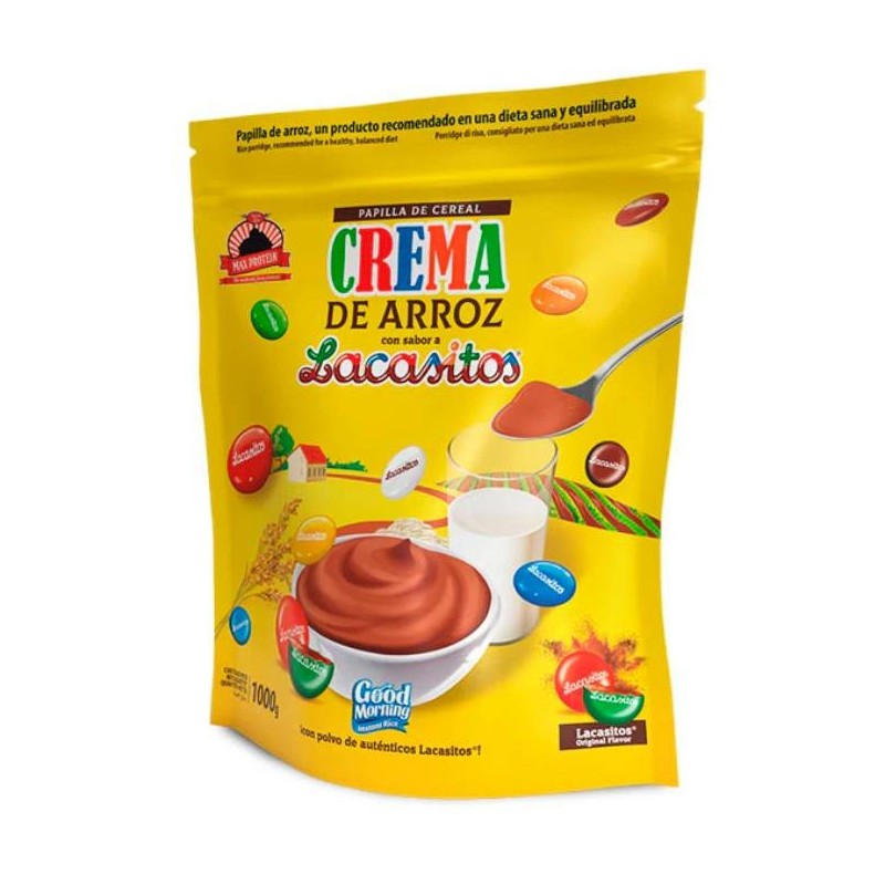 Max Protein Crema de Arroz 1kg | Deliciosa y nutritiva en sabores Lacasitos, Conguitos y Minidona