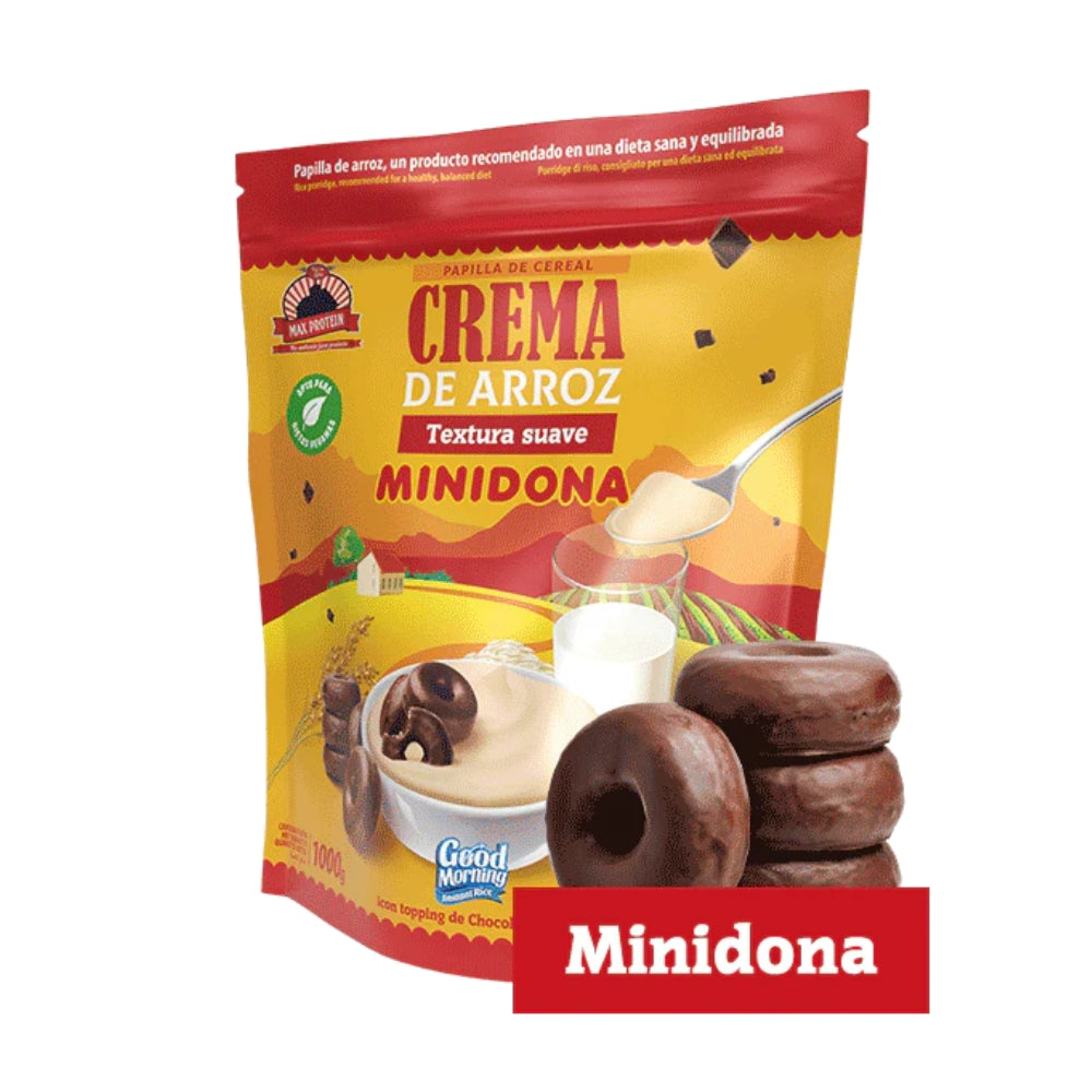 Max Protein Crema de Arroz 1kg | Deliciosa y nutritiva en sabores Lacasitos, Conguitos y Minidona