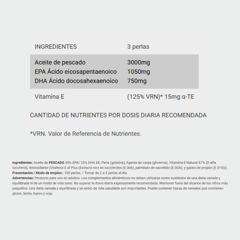 BIG SUPLEMENTACIÓN Omega 3 Fish Oil | Ácidos grasos esenciales para tu salud | 100 perlas