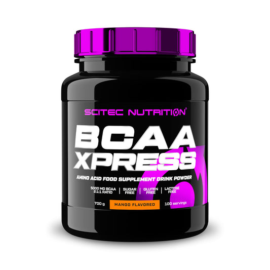 SCITEC NUTRITION BCAA-Xpress – Aminoácidos Ramificados Instantáneos – 700g – Recuperación y Crecimiento Muscular