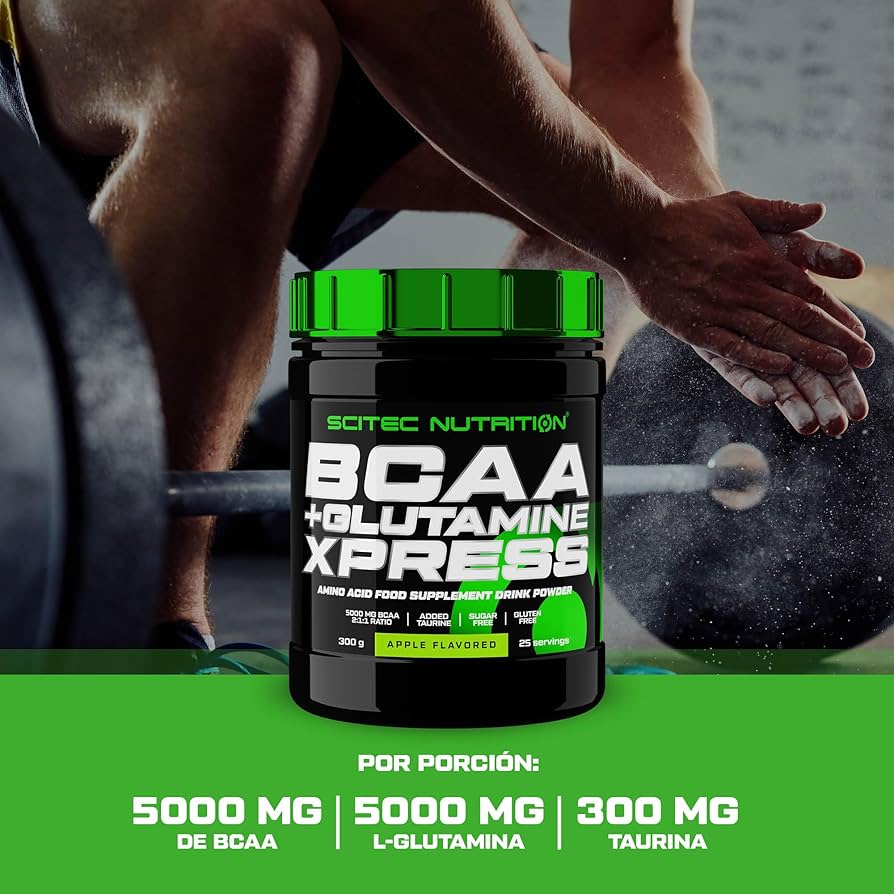 SCITEC NUTRITION BCAA + Glutamine Xpress – Recuperación Muscular y Anticatabólico – 600g – Aminoácidos Esenciales
