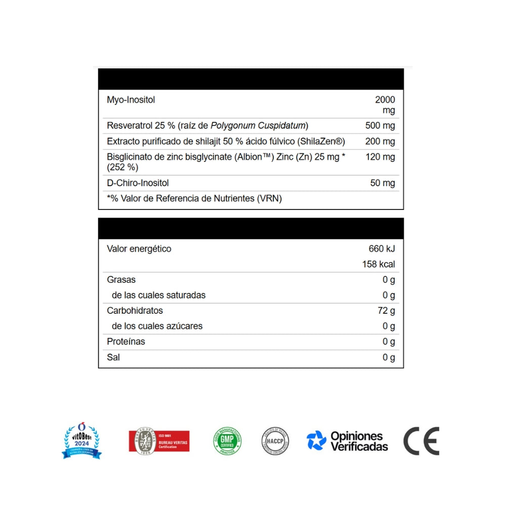 VITOBEST Myo D-Chiro Inositol | Apoyo integral para el equilibrio hormonal y la salud femenina