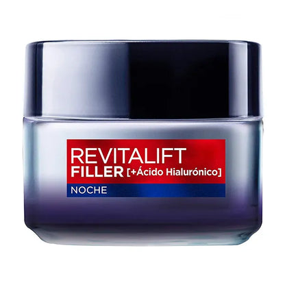 L'OREAL PARIS Revitalift Filler Crema De Noche | Crema de noche Rellenadora anti-edad con Ácido Hialurónico 50ML