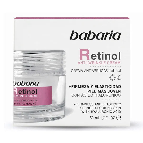 BABARIA Crema Facial Retinol | Crema facial anti-arrugas con ácido hialurónico 50ml