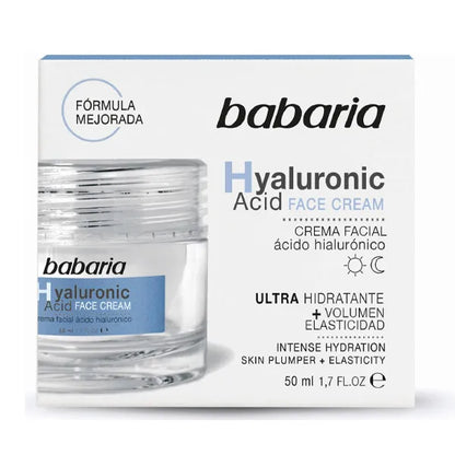 BABARIA Crema Facial Ácido Hialurónico | Tratamiento ultra hidratante + elasticidad 50ML