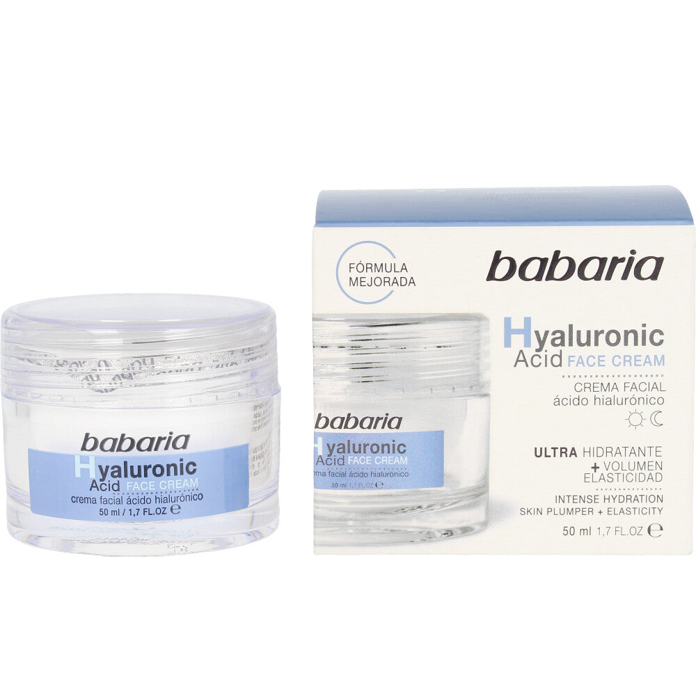 BABARIA Crema Facial Ácido Hialurónico | Tratamiento ultra hidratante + elasticidad 50ML