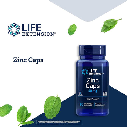 LIFE EXTENSION Cápsulas de Zinc - Suplemento de zinc para el sistema inmunológico