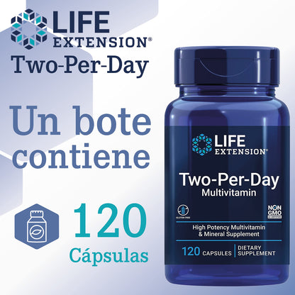 LIFE EXTENSION Two-per-Day Multivitamínico 120 cápsulas