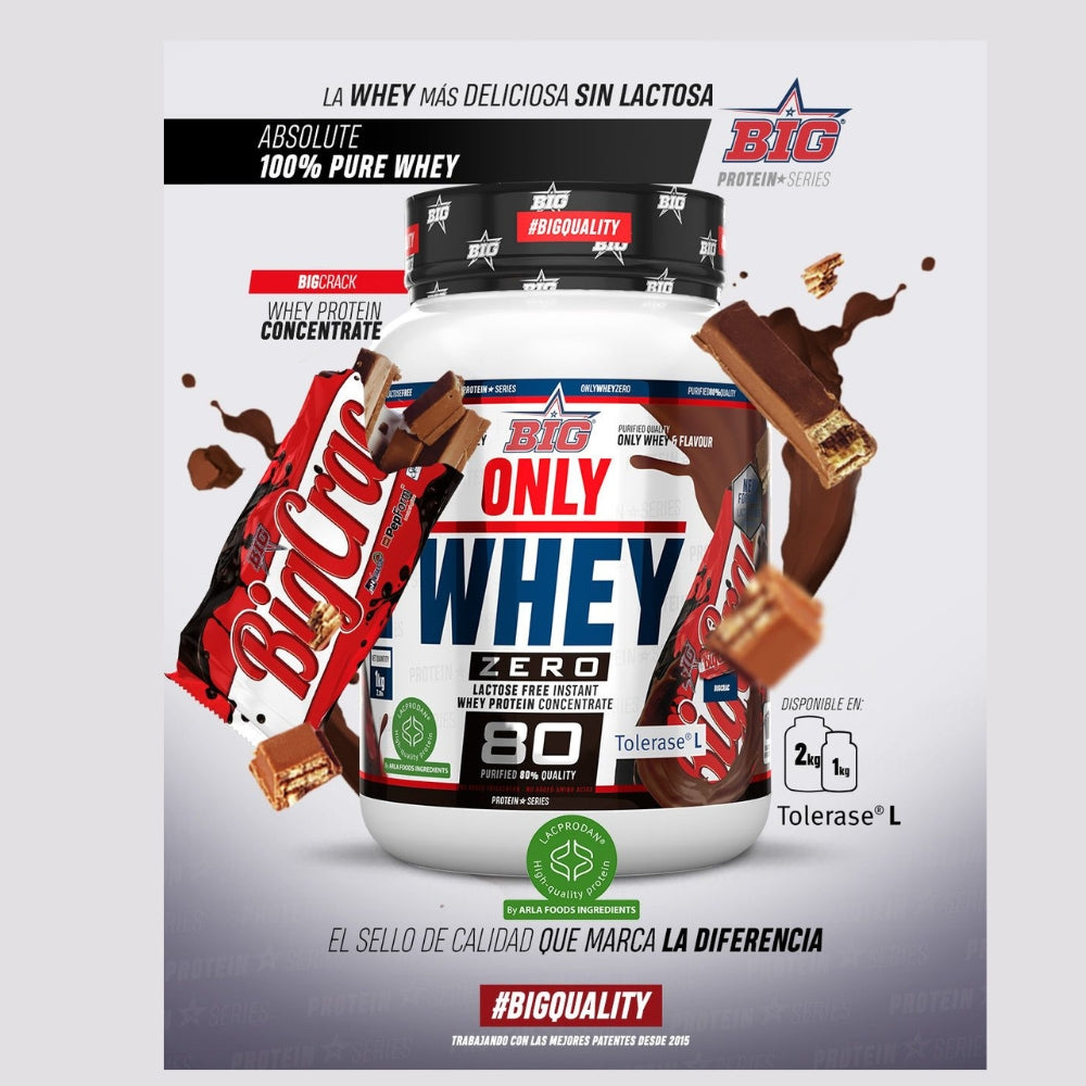 BIG Proteína ONLY WHEY ZERO - Proteína de alta calidad certificada 1 - 2 kg