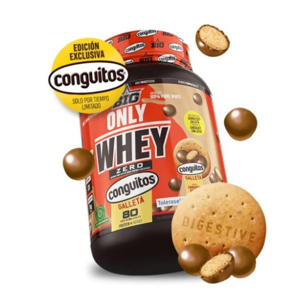 BIG Proteína ONLY WHEY ZERO sabor CONGUITOS con GALLETA - Proteína de alta calidad certificada 1kg