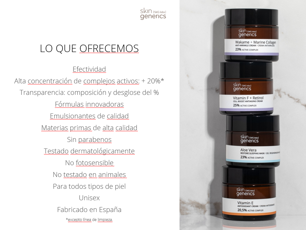 SKIN GENERICS Booster Rejuvenecedor con Retinol + Ceramidas 98,75 % Complejo activo