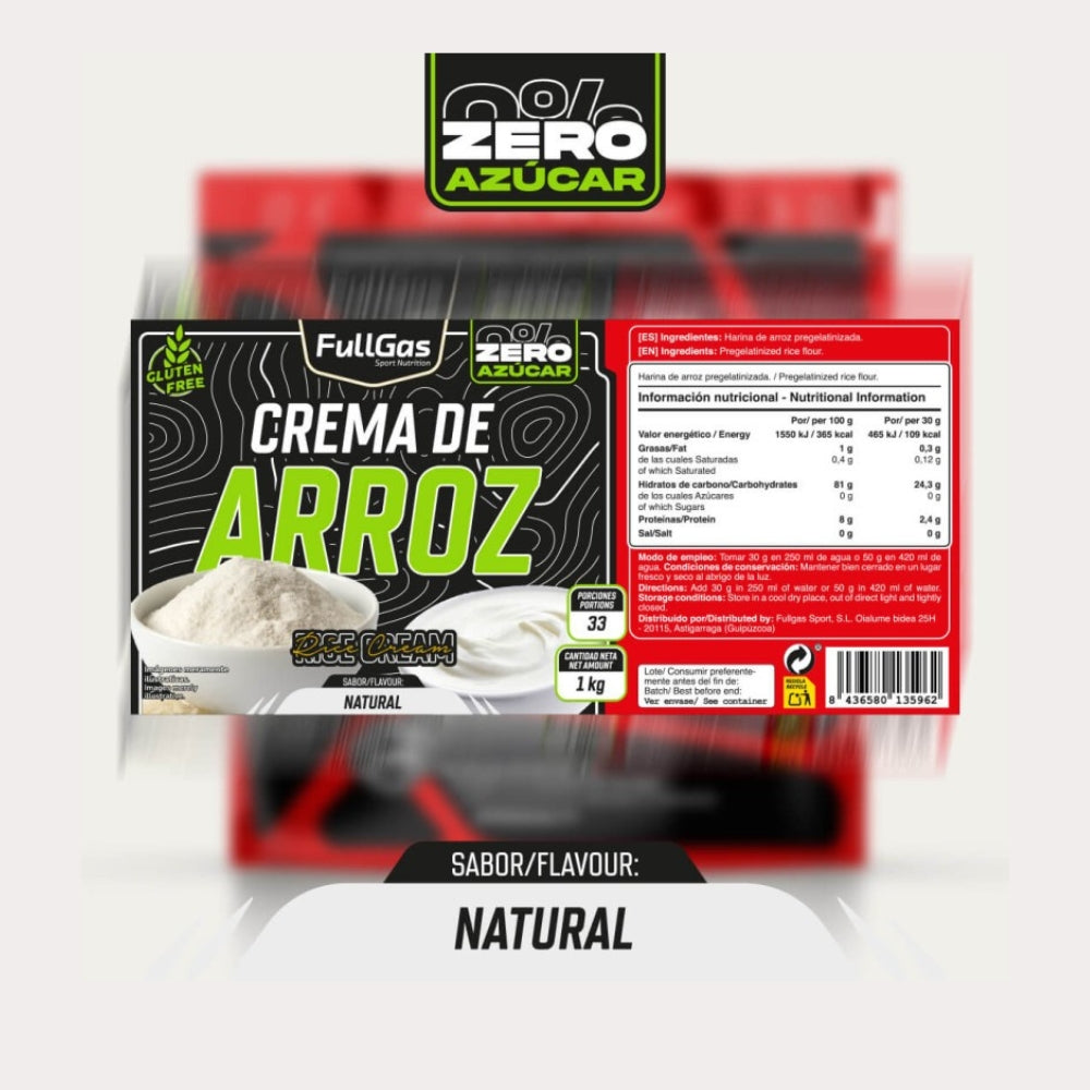 PROENUTRITION Crema de Arroz ZERO 1kg | Fuente de energía limpia y digestiva