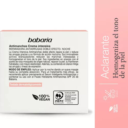 BABARIA Crema Facial Anti Manchas Reparadora Antiarrugas - Crema intensiva 50ML