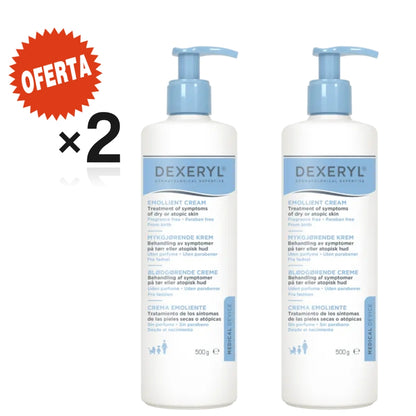 Dexeryl Crema Emoliente 500ml | Hidratante Corporal y Facial | Piel Seca, Atópica e Irritada | Alivia, Protege y Repara