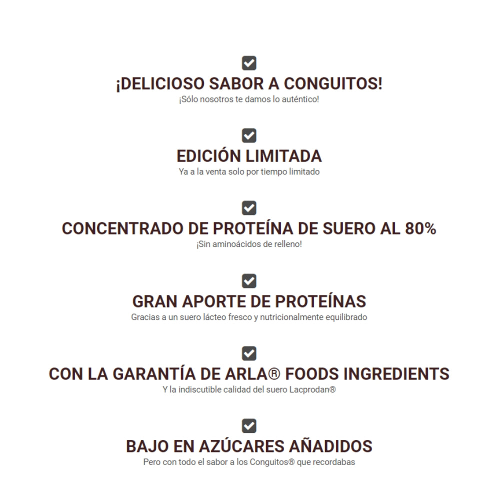 BIG Proteína ONLY WHEY ZERO sabor CONGUITOS - Proteína de alta calidad certificada 1-2kg