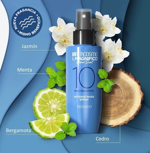 INTERCOSMO Il Magnifico 10 en 1 Ocean Scent 150ml – Mascarilla en Spray Sin Aclarado para Todo Tipo de Cabello
