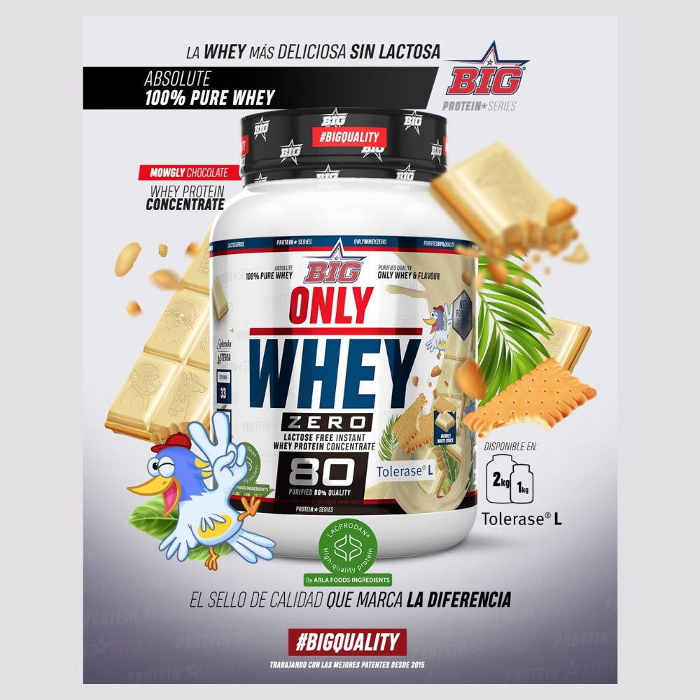 BIG Proteína ONLY WHEY ZERO - Proteína de alta calidad certificada 1 - 2 kg