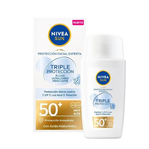 NIVEA SUN Protección Facial - Triple Protección SPF50+ Con ácido hialurónico