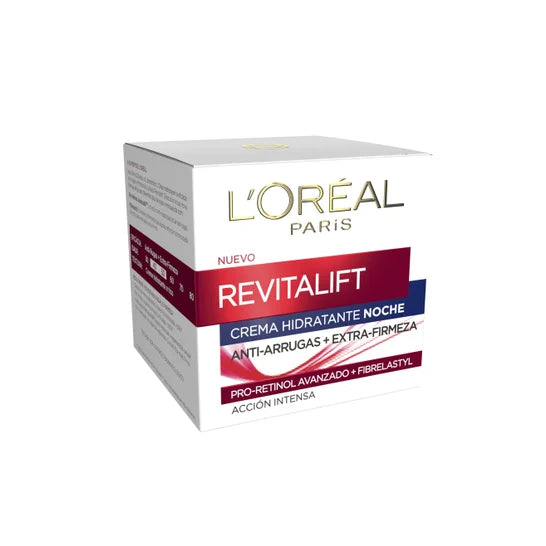 L'OREAL PARÍS Revitalift Crema de Noche - Hidratante Anti Arrugas + Extra de Firmeza 50ML