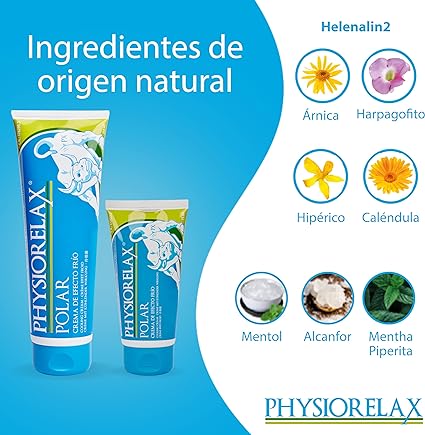 PHYSIORELAX POLAR- Crema Efecto Frío, con sensación Refrescante y Relajante 75ml