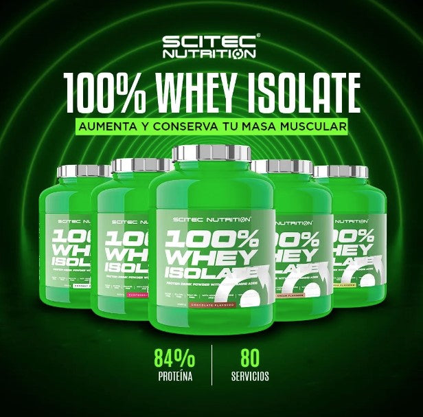 SCITEC NUTRITION 100% Whey Isolate – Proteína Aislada de Suero – 2kg – Alta Pureza y Rápida Absorción