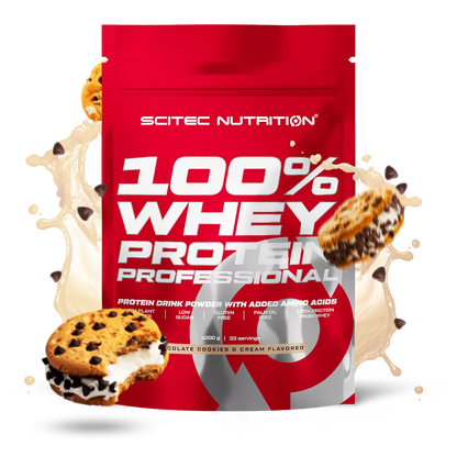 SCITEC NUTRITION 100% Whey Protein Professional 1kg – Proteína de Suero de Alta Calidad – Desarrollo, Recuperación y Aumento de masa Muscular