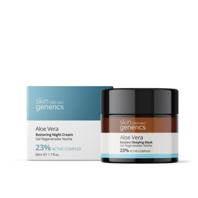 SKIN GENERICS Gel Regenerador de Noche con Aloe Vera 23% Complejo activo 50ml - Antioxidante, Regenerador, Hidratante