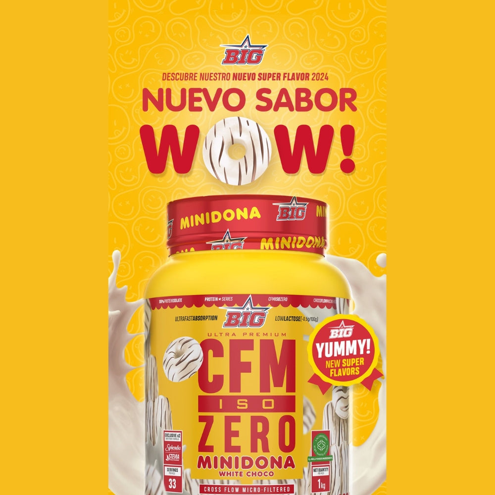 BIG Proteína CFM ISO ZERO sabor MINIDONA original - Proteína 100% aislada de calidad superior 1kg