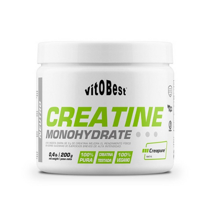 VITOBEST CREATINE Monohydrate CREAPURE - Incrementa la Fuerza, Potencia el Desarrollo Muscular y disminuye la Fatiga 200gr/500gr