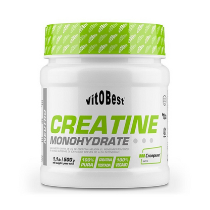 VITOBEST CREATINE Monohydrate CREAPURE - Incrementa la Fuerza, Potencia el Desarrollo Muscular y disminuye la Fatiga 200gr/500gr