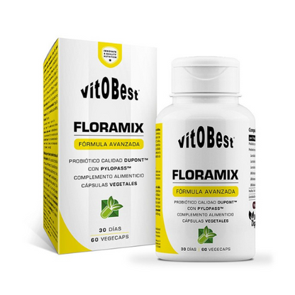 VITOBEST FLORAMIX - Estabiliza la microbiota intestinal y mejorar el proceso de la digestión 60 Capsulas