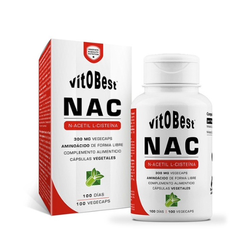 VITOBEST NAC N-Acetil L-Cisteína - Propiedades Expectorantes y Antiinflamatorias 100 Cápsulas