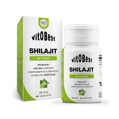 VITOBEST SHILAJIT - Aumento de la Testosterona - Masa Muscular - Antiaging 60 cápsulas