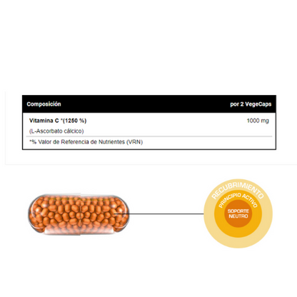 VITOBEST SUPER C 1000 - Vitamina C 100 % L-Ascorbato cálcico - 60 cápsulas