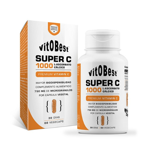 VITOBEST SUPER C 1000 - Vitamina C 100 % L-Ascorbato cálcico - 60 cápsulas