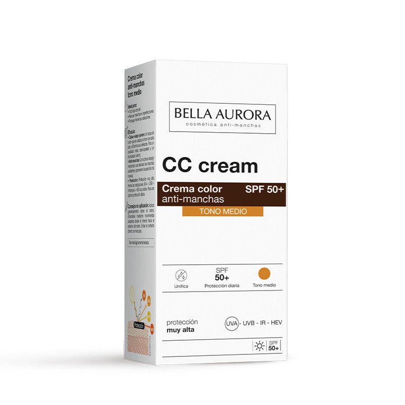 BEALLA AURORA CC Cream Antimanchas SPF50+ Tono medio 30ml