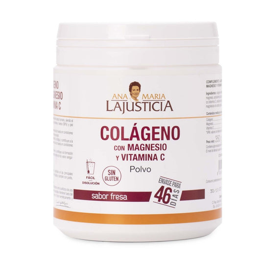 ANA MARIA LAJUSTICIA - Colágeno con Magnesio + VIT.C Sabor fresa (350 gr) - Polvo