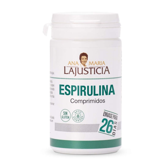 ANA MARÍA LAJUSTICIA Espirulina - Alimento rico en vitaminas, minerales y proteínas de alto valor biológico. 160 Comprimidos