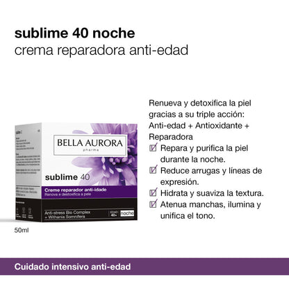 BELLA AURORA Sublime 40 Noche crema reparadora anti-edad 50ml