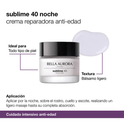 BELLA AURORA Sublime 40 Noche crema reparadora anti-edad 50ml