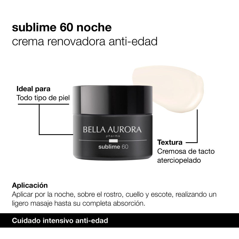 BELLA AURORA Sublime 60 Noche crema renovadora anti-edad 50ml