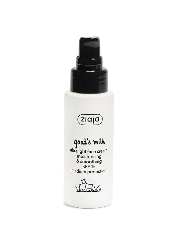 ZIAJA Leche de Cabra - Crema Facial Ultralight Hidratante y Suavizante SPF 15