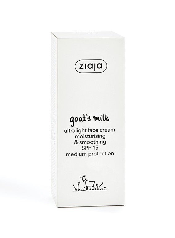 ZIAJA Leche de Cabra - Crema Facial Ultralight Hidratante y Suavizante SPF 15